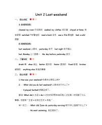 人教版 (PEP)六年级下册Unit 2 Last weekend综合与测试学案设计