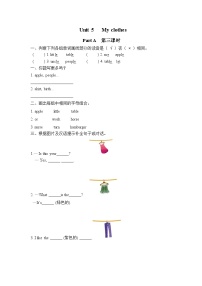 小学英语人教版 (PEP)四年级下册Unit 5 My clothes Part A第三课时随堂练习题