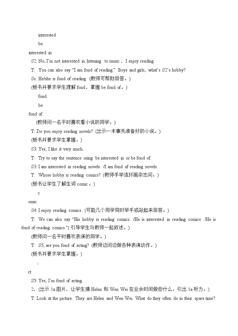 Unit 3 Our Hobbies   教案03