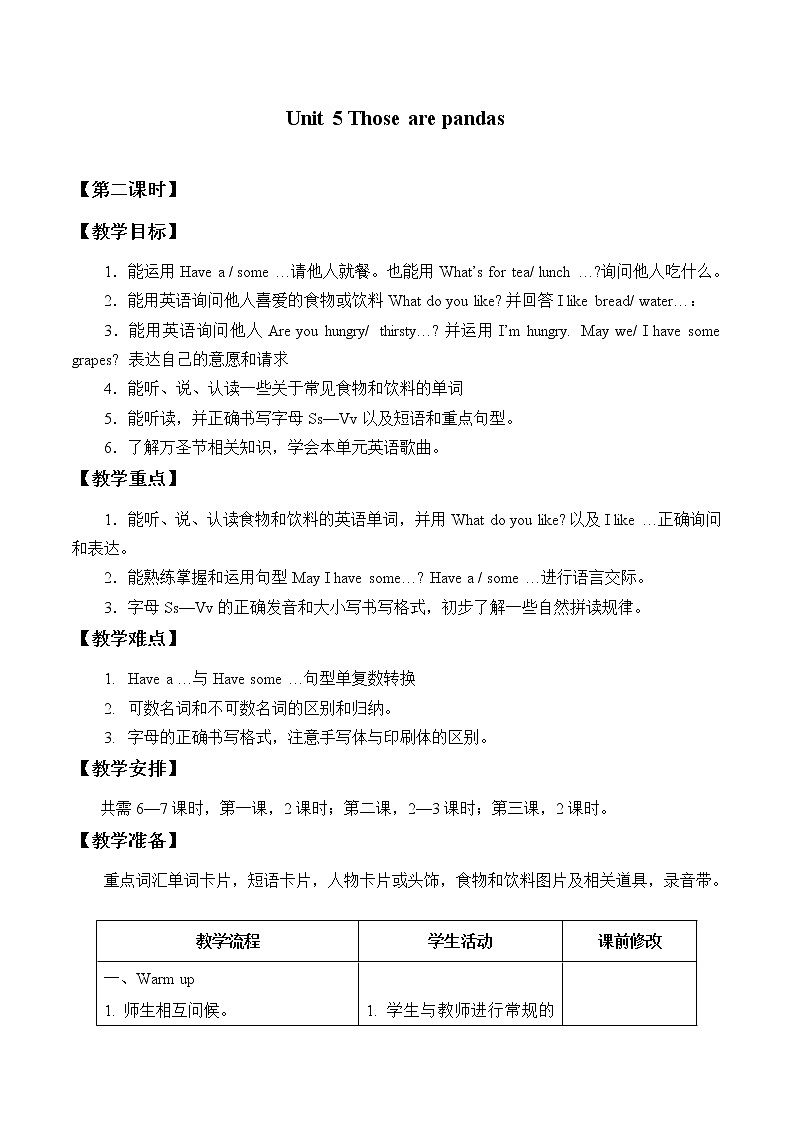 Unit 5  Those Are Pandas Lesson 2  教案01