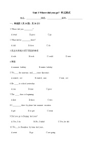 英语六年级下册Unit 3 Where did you go?综合与测试优秀单元测试课时作业