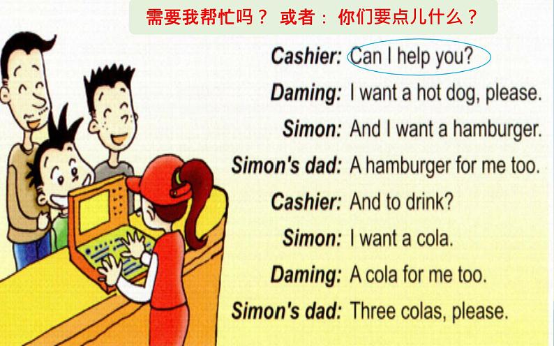 六年级下册英语课件－Module 1 Unit 1 I want a hot dog please. ｜外研社（三起）05