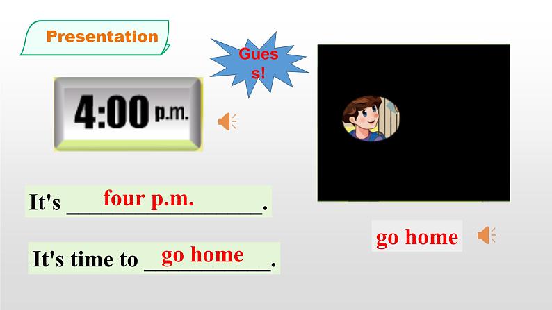 Unit2 What time is it PB Let's learn 课件07