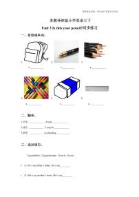 英语三年级下册Unit  3  Is this your pencil?随堂练习题