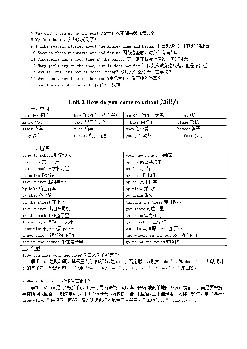 译林英语5下5B全册知识点梳理02