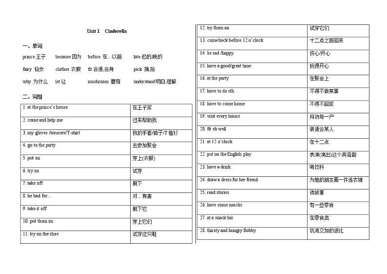 译林英语5下课时精练第一单元样稿第2页