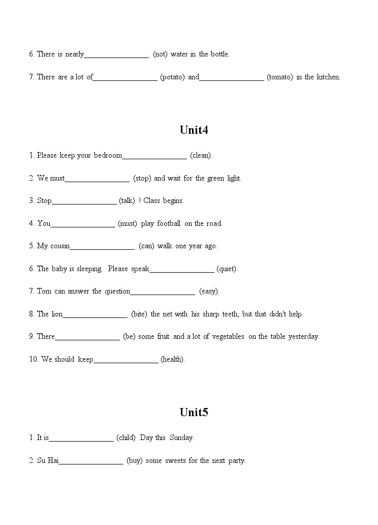 译林英语6B 适当形式填空第3页