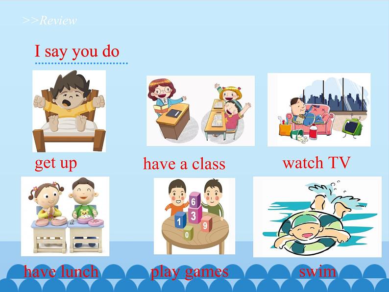 四年级下册英语课件-Unit 4 What Do You Do on Saturday？ Period 1  陕旅版（三起）03