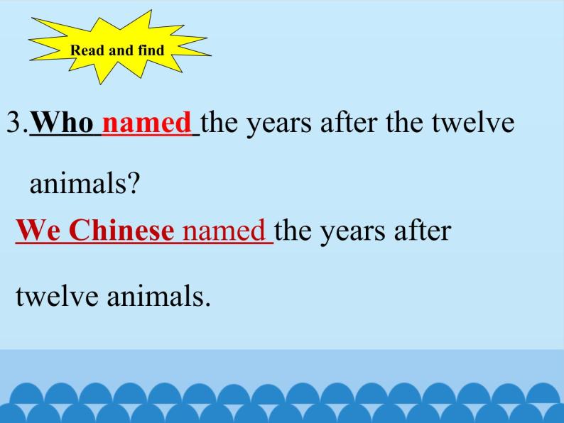 六年级上册英语课件－UNIT SEVEN  WHAT ARE THE TWELVE ANIMALS？  Lesson 23 北京课改版07
