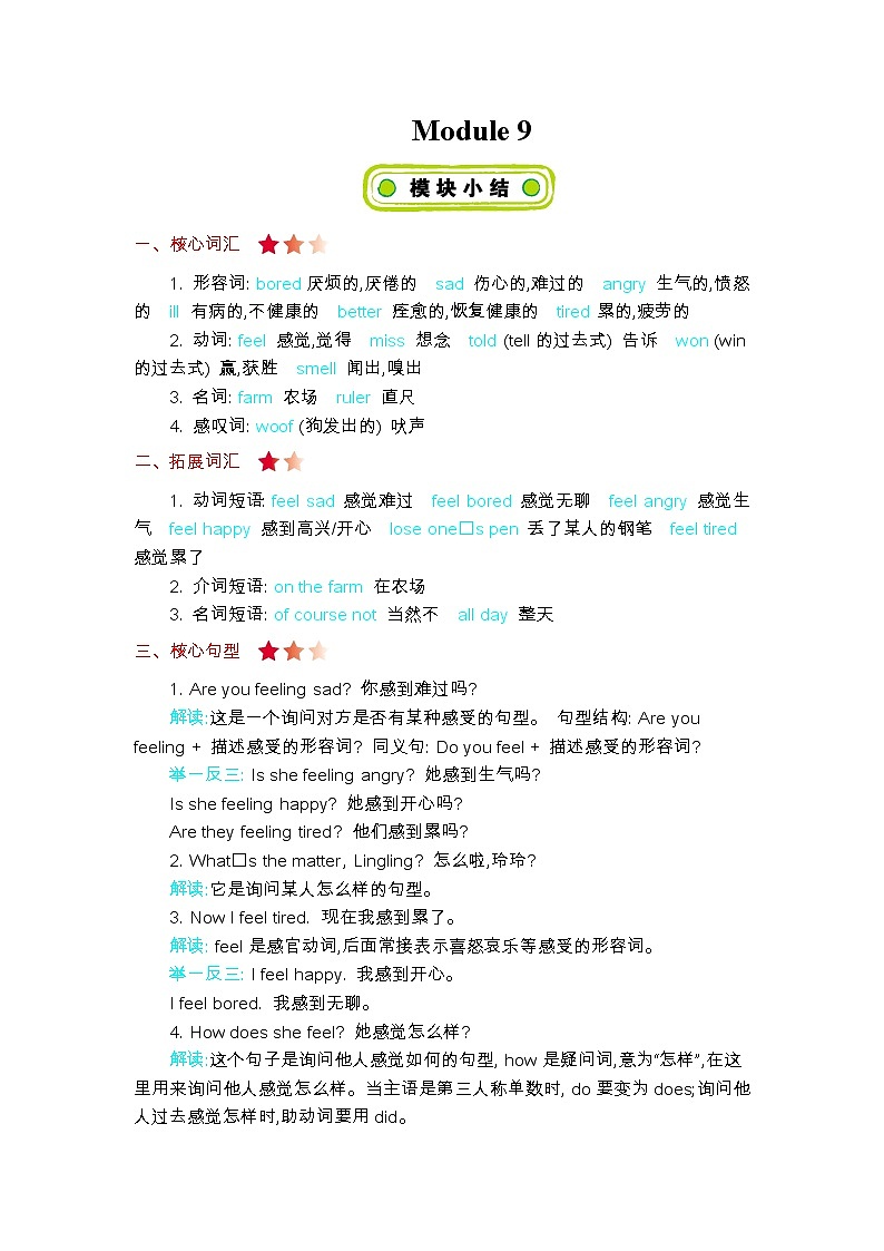 Module 9 知识清单01