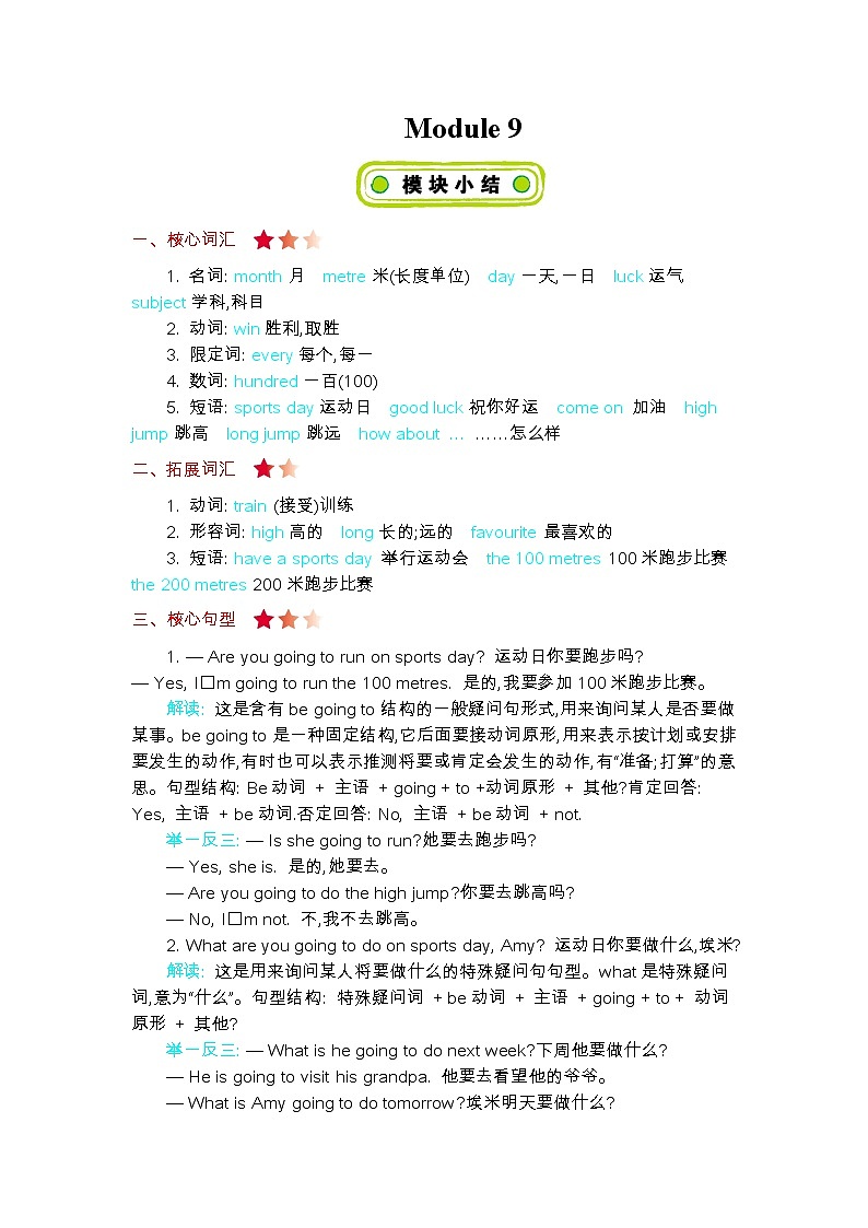 Module 9 知识清单01