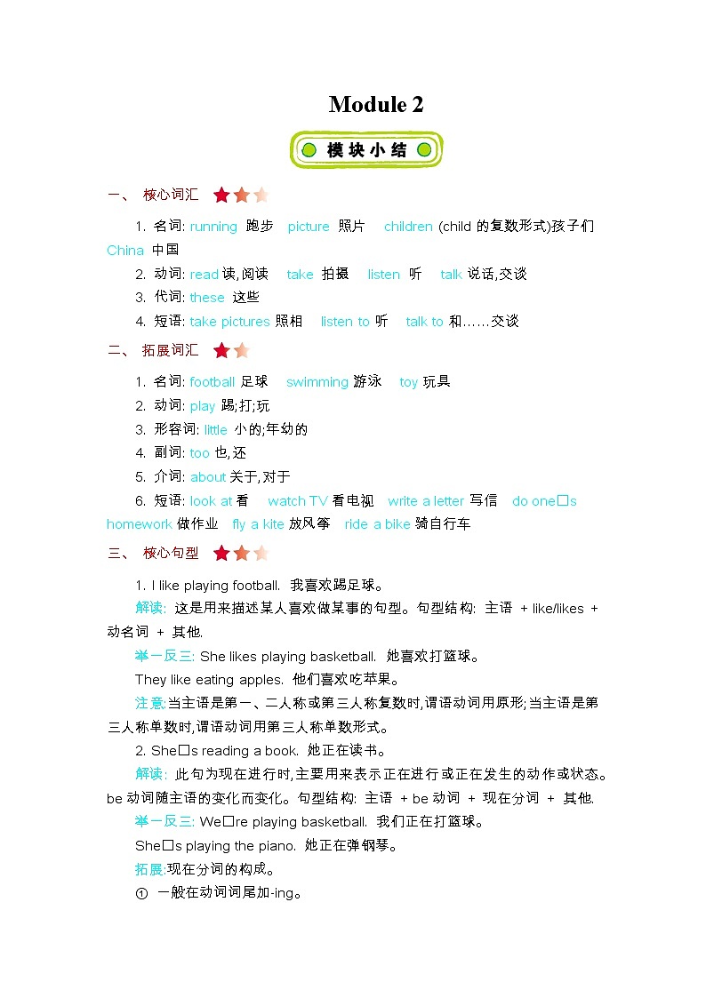 Module2 知识清单01