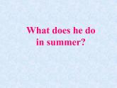 二年級上冊英語課件- Module 9 Unit 2 What does he do in summer？ 外研社（一起）