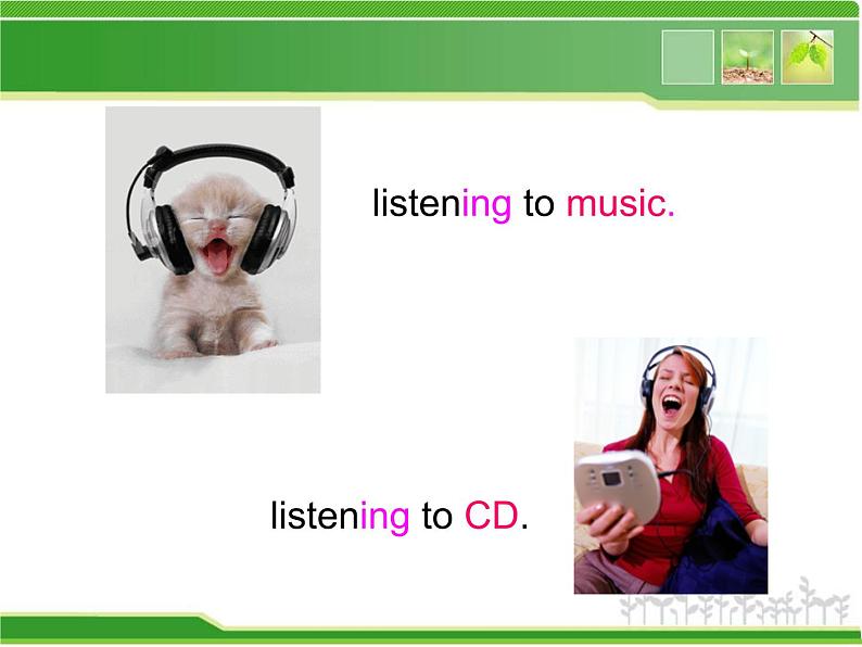 二年级下册英语课件- Module 2 Unit 1 She's listening to the radio.  外研社（一起）08