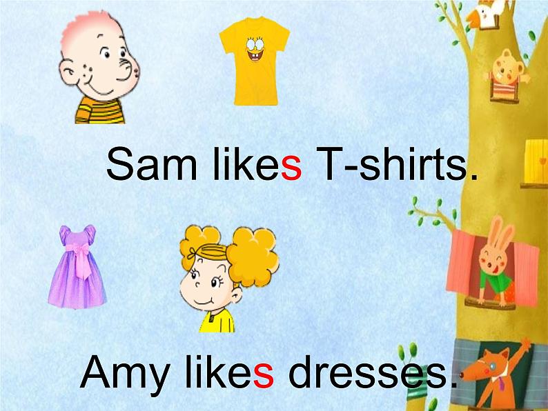 二年级上册英语课件- Module 4 Unit 1 Sam likes  T-shirts. 外研社（一起）05