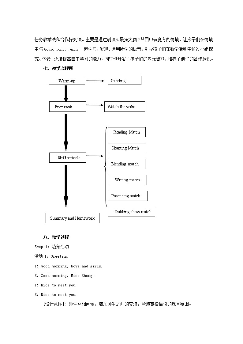 四年级上册英语教案-Unit 5  My body 广东开心英语（粤人版）02