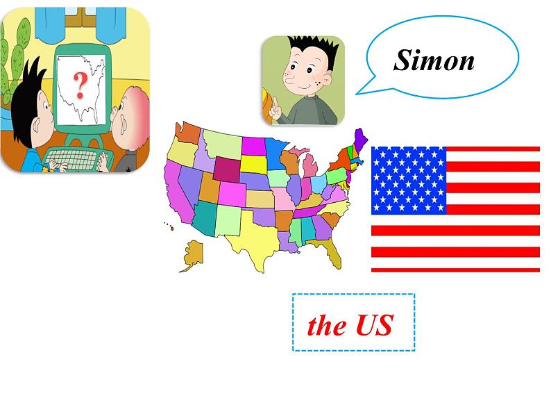 四年级下册英语课件- Module8 Unit 1 He lives in the east of the US. 外研社（一起）第8页