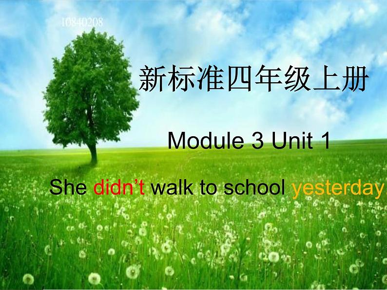 四年级上册英语课件- Module3 Unit1 She didn’t walk to school yesterday.外研社（一起）01