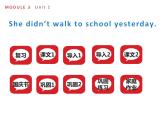 四年级上册英语课件- Module3 Unit1 She didn’t walk to  school  yesterday.  外研社（一起）