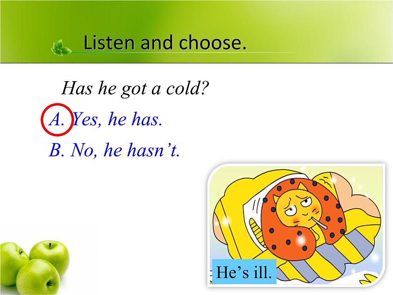 三年级上册英语课件- Module 7 Unit 2 She’s got a cold.  外研社（一起）05