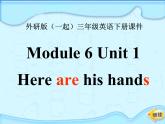 三年級下冊英語課件- Module 6 Unit 1 Here are his hands.  外研社（一起）