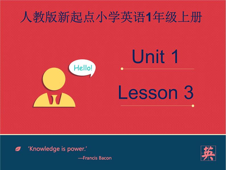 人教版新起点1年级上unit1 School  Lesson 3  课件01