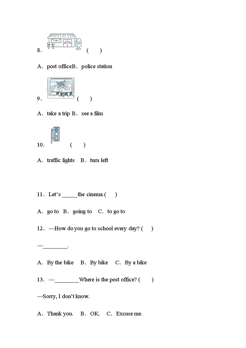 2020-2021学年六年级英语上学期期中模拟考01 试卷02