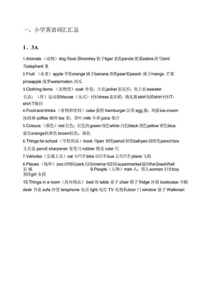 小学英语1-6年级学习资料汇总第3页