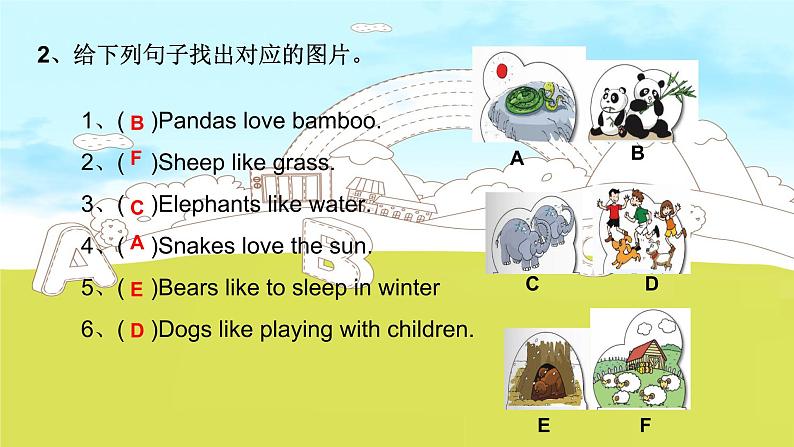 外研版（三年级起）小学英语六年级上Module 7  Unit 2《Pandas love bamboo》PPT课件第7页