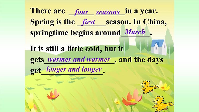 人教版（精通）小学英语六年级上 Unit 6 There are four seasons in a year Lesson 32 PPT课件04