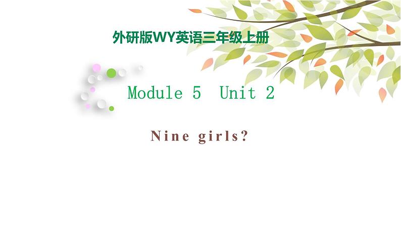 Module 5 Unit 2 Nine girls 课件（28PPT）01