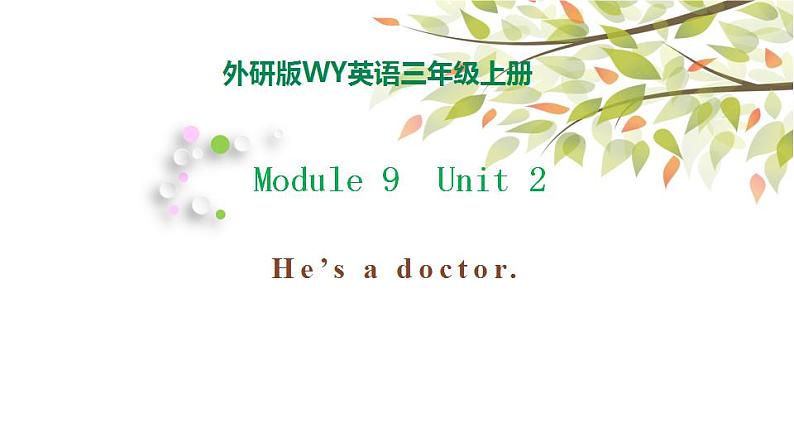 Module 9 Unit 2 He's a doctor. 课件（29PPT）01