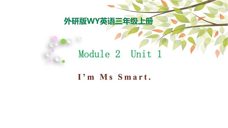 Module 2 Unit 1 I'm Ms Smart. 课件（29PPT）01