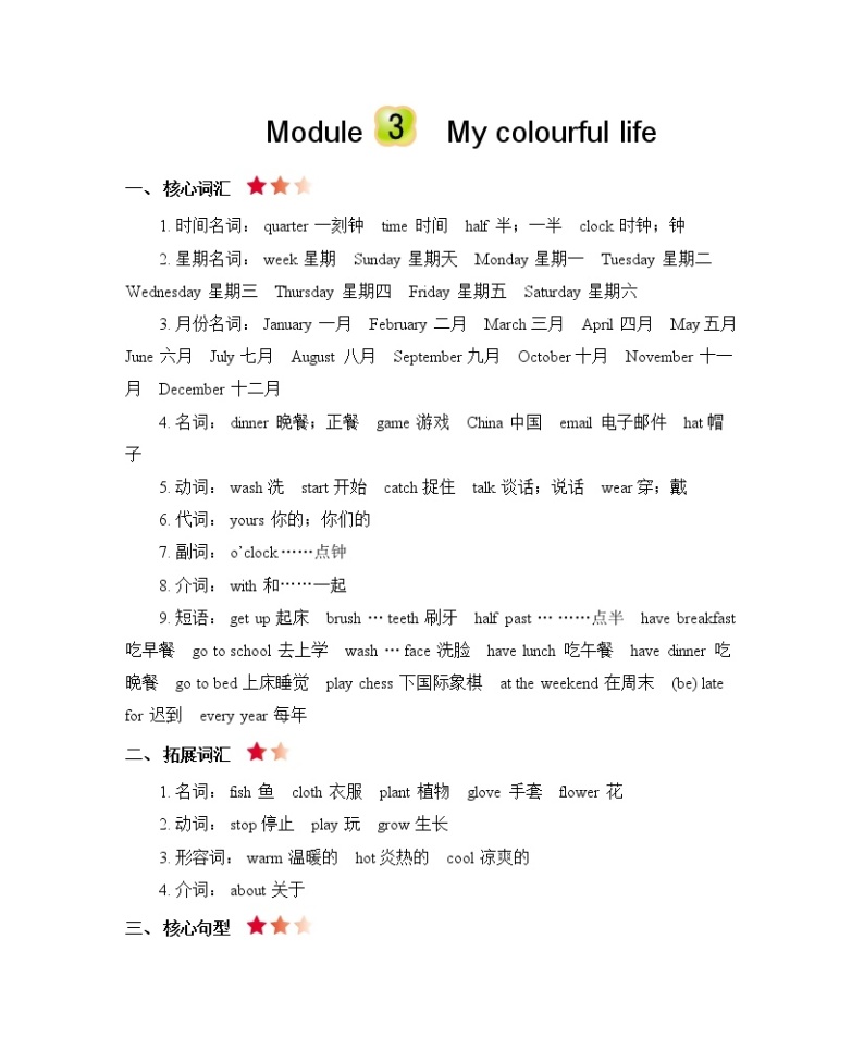 Module 3 Places and activities 知识清单01