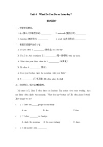 小学英语陕旅版四年级下册Unit 4 What do you do on Saturday?优秀第四课时课时训练