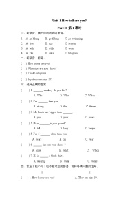 小学英语Unit 1 How tall are you? Part B精品第一课时随堂练习题