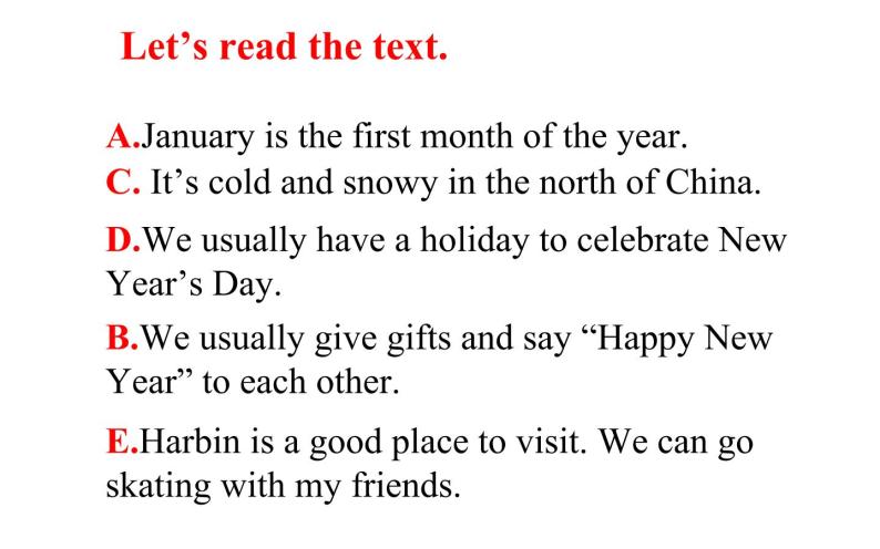 六年级上册英语课件-Unit4 January is the first month. Period1 The colorful month of China. 人教精通版08