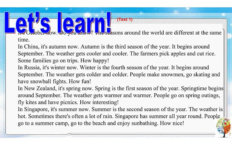 六年级上册英语课件-Unit 6 There are four seasons in a year. Lesson 2 Joyful Seasons 人教精通版03