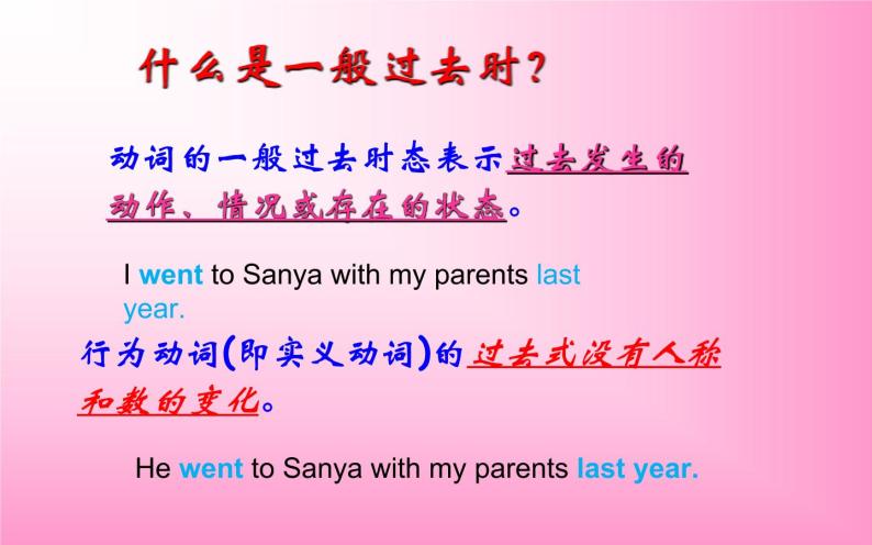 六年级下册英语课件-Unit 1  I went to Sanya for my holidays.   The simple past tense  人教精通版03