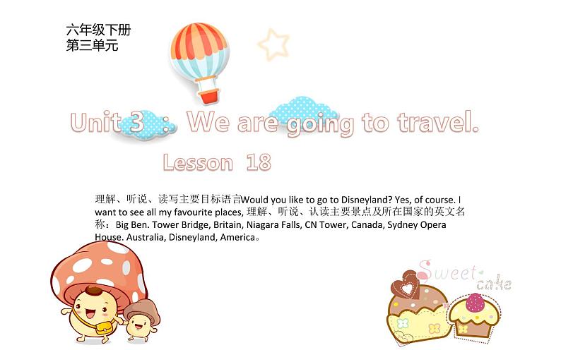 六年级下册英语课件-Unit 3. We are going to travel. Lesson 18  人教精通版01