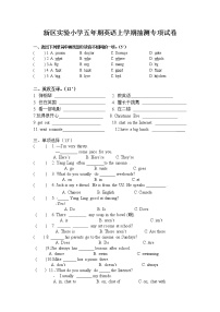 新区实验小学五年期上学期抽测专项试卷