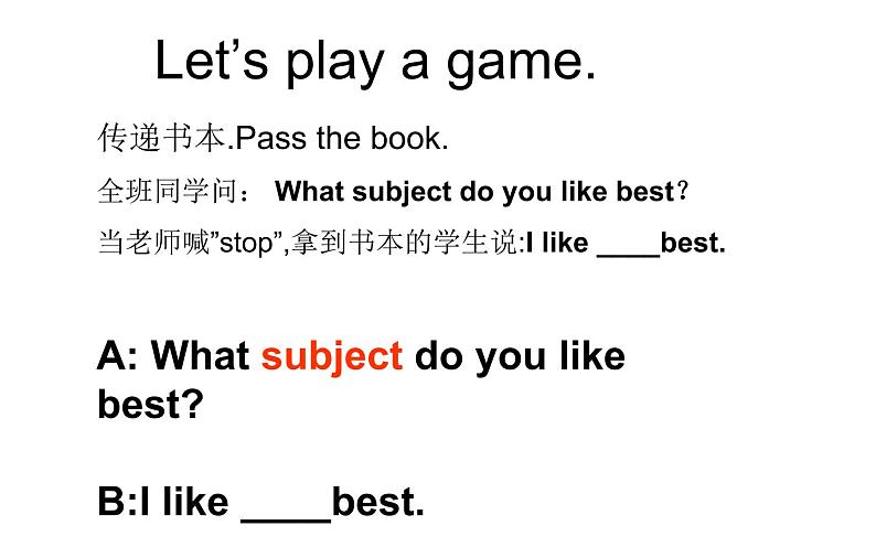 四年级下册英语课件-Unit 3 What subject do like best？ Lesson  15 人教精通版.08