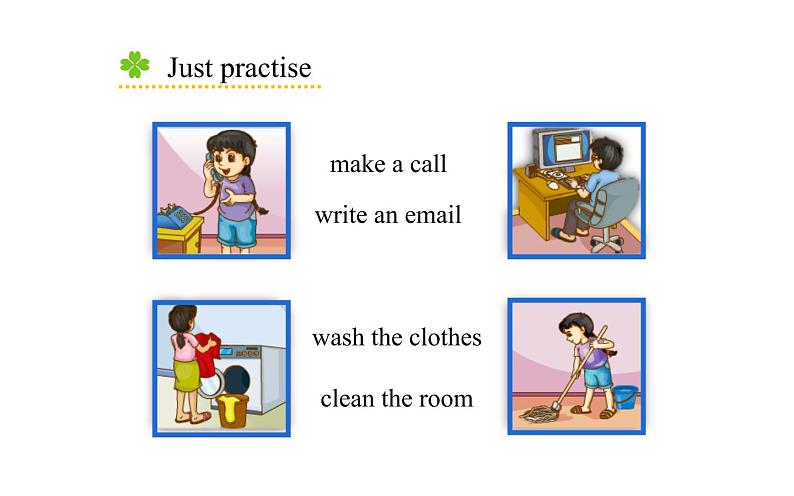 五年级下册英语课件-Unit 5 I’m cleaning the room.  Lesson 26   人教精通版.05