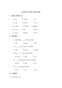 冀教版 (三年级起点)五年级下册Lesson 20 Jenny Goes Home同步测试题