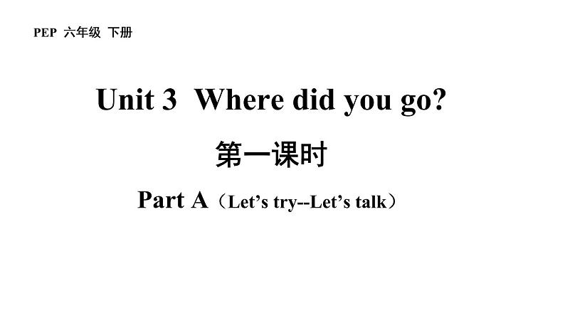 六年级英语下册pep教学课件ppt +素材Unit 3Where did you go 第一课时01