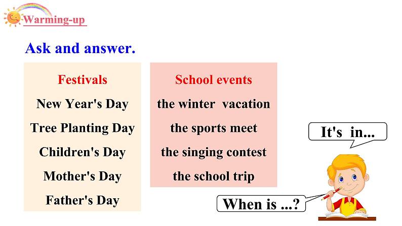 五年级英语下册pep教学课件ppt +素材Unit 3 My school calendar  第三课时03