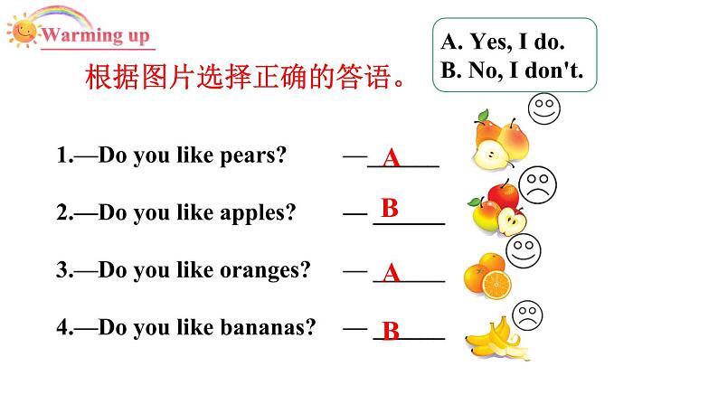 3年级英语下册pep教学课件ppt +素材Unit5 Do you like pears 第五课时03