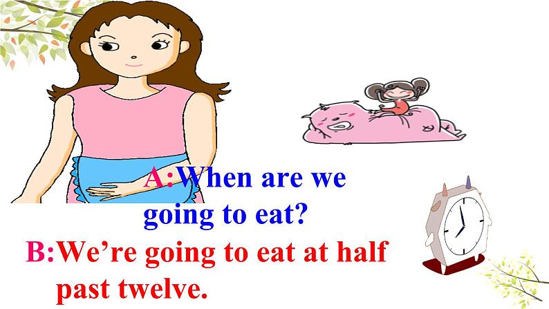 英语外研版六年级下册Module 2 Unit 1 When are we going to eat？ppt08