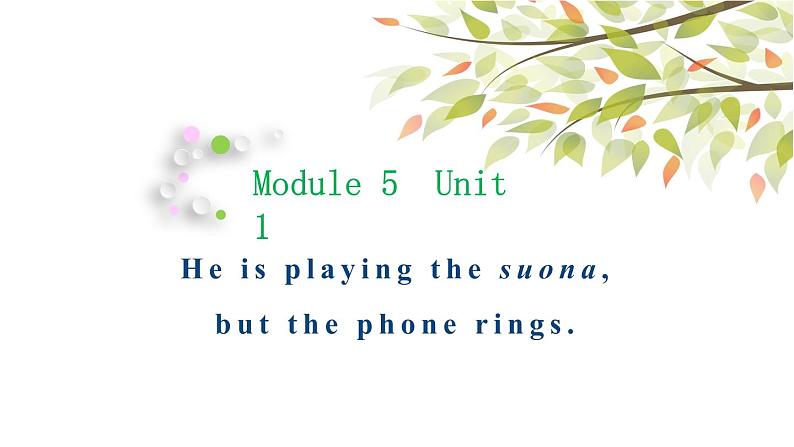 英语外研版六年级下册Module 5 Unit 1 He is playing the suona ,but the phone rings 课件01