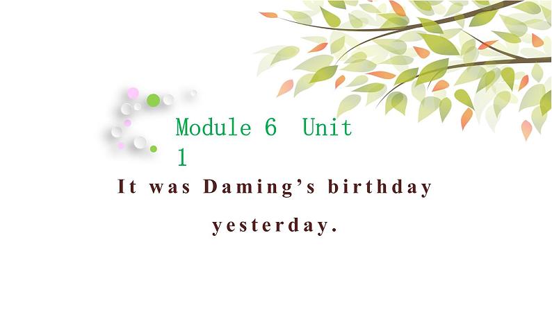 英语外研版六年级下册Module 6 Unit 1 It was Daming's birthday yesterday   ppt01